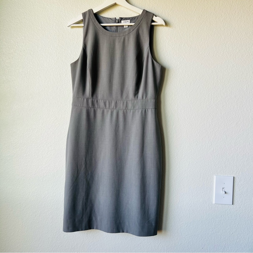 J. Crew Gray Sheath Dress Size 8 Sleeveless Work Office Career Knee Length - Picture 3 of 8